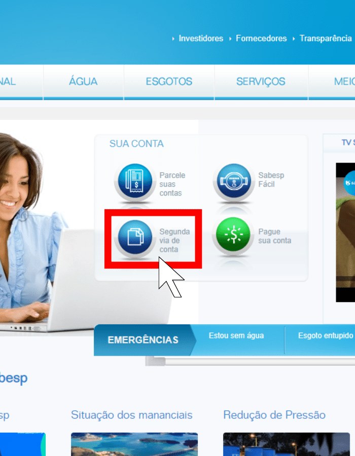 Como emitir segunda via de conta Sabesp